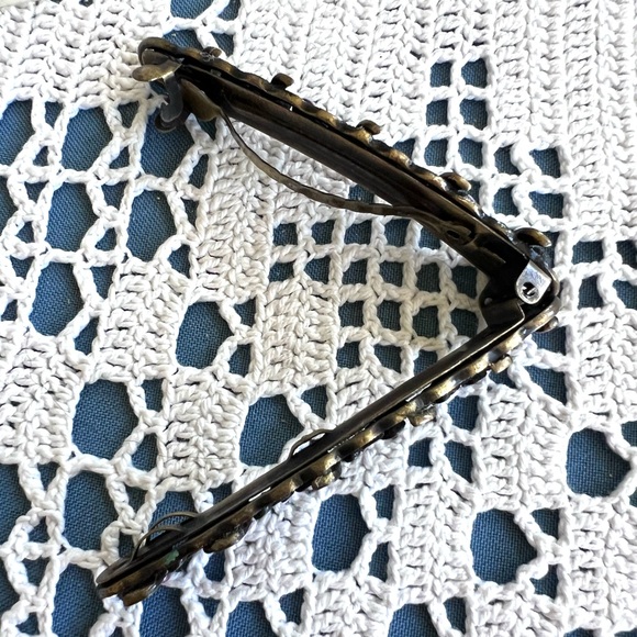 Vintage 1980s Double Sided Floral Hair Clip Barrette, unworn - Picture 5 of 5